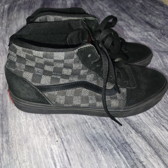 Vans Men's Ward Hi Top Black Checkerboard Suede Skate Shoes Sneakers Size 8 - Picture 1 of 11